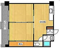 佐田ビル 2DKの間取図画像