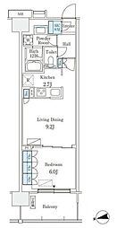 スカイグランデ津田沼 4階1LDKの間取り