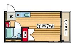 トウセンハイツ京島 2階ワンルームの間取り