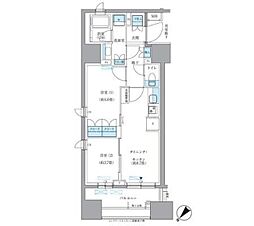 パークアクシス東日本橋 11階2DKの間取り