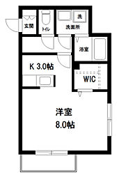 UUSITAIHEITALO 1Kの間取図画像