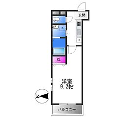 フジパレス岩田町ノース 1階1Kの間取り
