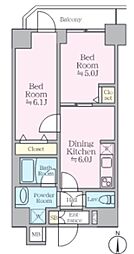 足立区東和2丁目マンション 2DKの間取図画像