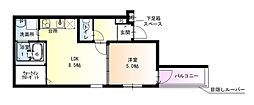 フジパレス遠里小野ノース 1LDKの間取図画像