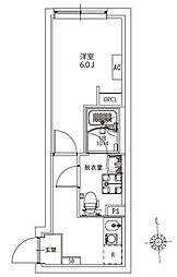AXIA M-City浮間公園 1Kの間取図画像