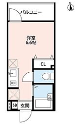 Belle Fleur 3階ワンルームの間取り