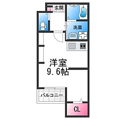 九間町シーエム・サンク ワンルームの間取図画像