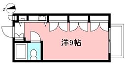 メイプルハウスＡ棟 1階ワンルームの間取り