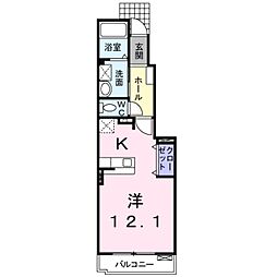 ティアラ2 ワンルームの間取図画像