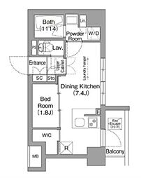 コンフォリア東葛西 3階1DKの間取り