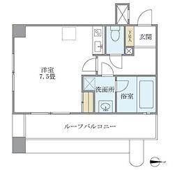 北品川アパートメント 5階ワンルームの間取り