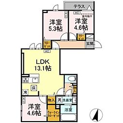 セレスティア江戸川II 1階3LDKの間取り