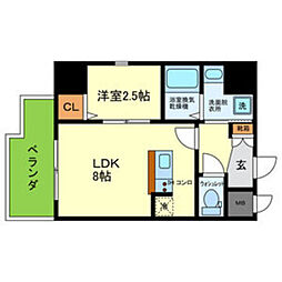 能勢電鉄妙見線 絹延橋駅 徒歩11分の賃貸マンション 7階1LDKの間取り