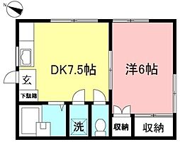 ユーハイツ 1DKの間取図画像