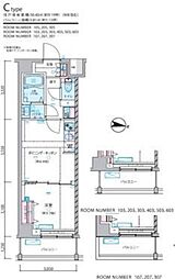 ジェノヴィア練馬春日町スカイガーデン 1DKの間取図画像