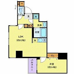 東京メトロ半蔵門線 錦糸町駅 徒歩9分の賃貸マンション 5階1LDKの間取り