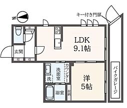 クレールムサシ 1LDKの間取図画像