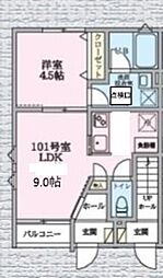 エクセルピア萩中 1LDKの間取図画像