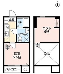 マチュザレム 1Kの間取図画像