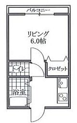 メゾネット・フジ 1Kの間取図画像