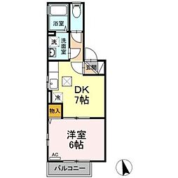 ハビテーション・アイ 1DKの間取図画像