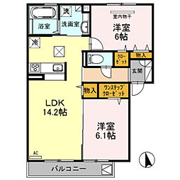 ノクターン深雪 2LDKの間取図画像