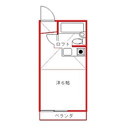 ドミシール江古田 2階ワンルームの間取り