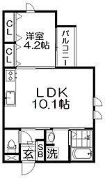 仮称)門真市五月田町PJ 1LDKの間取図画像