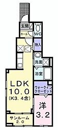 ル・ソレイユ 1LDKの間取図画像
