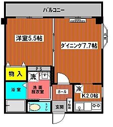 松清壱番館 1DKの間取図画像