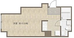 第2荒野ビル 3階ワンルームの間取り