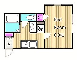 wellz西生田 1Kの間取図画像