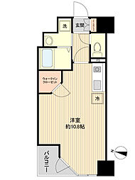 HF晩翠通レジデンス ワンルームの間取図画像