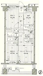 COSMOSREID西馬込 2LDKの間取図画像