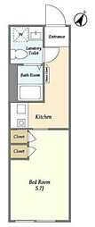 ザレジデンス三軒茶屋 1Kの間取図画像