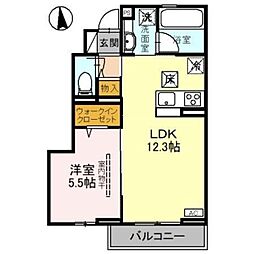 樹翠庵 弐番館 1LDKの間取図画像