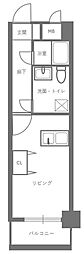 ウィルテラス横浜サウス ワンルームの間取図画像