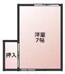エステルハウス 2階ワンルームの間取り