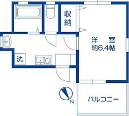 アパート 1Kの間取図画像