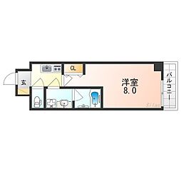 JR山陽新幹線 新神戸駅 徒歩10分の賃貸マンション 6階1Kの間取り