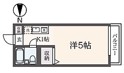 グリーンハイツ生田 1Kの間取図画像