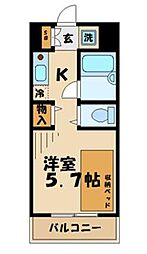ラフィーネ学生マンション 1Kの間取図画像