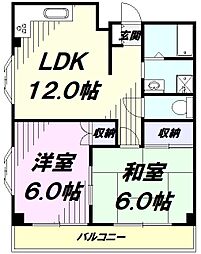 インペリアルハイツ 2LDKの間取図画像
