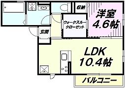 アルカンシェル 1LDKの間取図画像