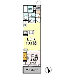 セレスティア池袋立教通り 2階1LDKの間取り