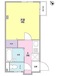 メゾンフラワー笹塚 1Kの間取図画像