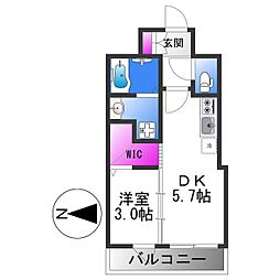 エステムコート大阪プリューム 1DKの間取図画像