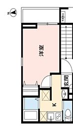 アズール西八王子 1階1Kの間取り