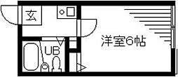ヒルサイド山手 1Kの間取図画像