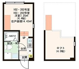 Ｌａ Ｃｉｅｌ II 1階ワンルームの間取り